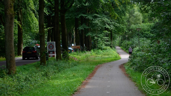 Rural bi-directional cycle path Annen Drenthe
