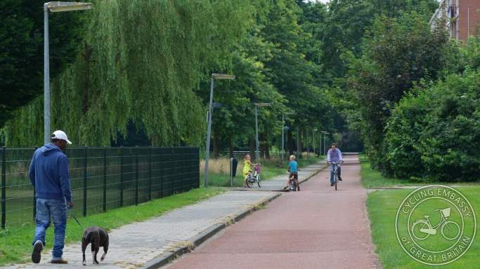 Cycle path with separate footway, Assen, NL