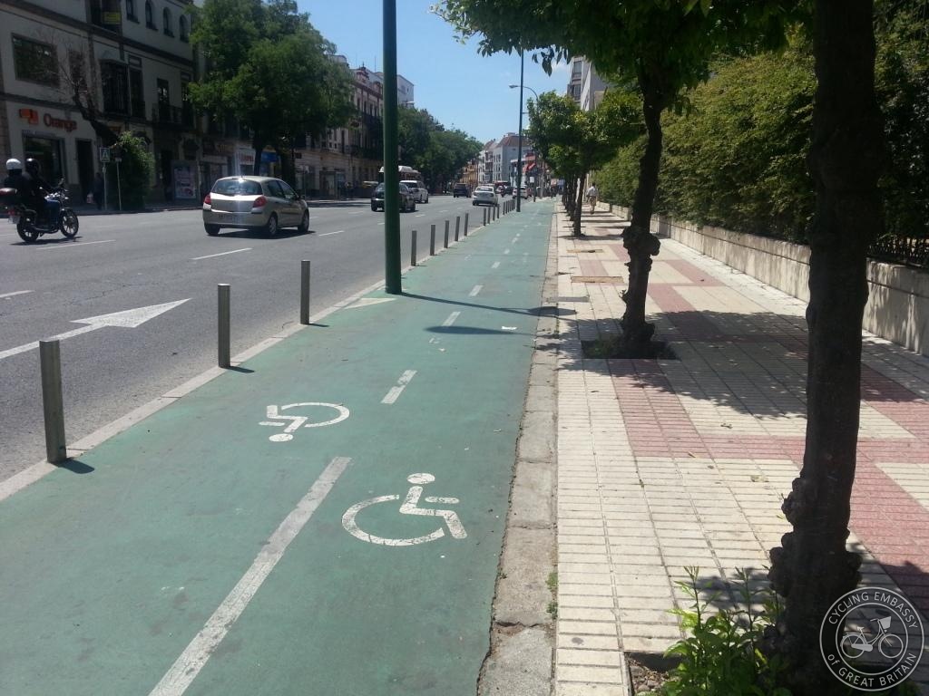 wheelchair symbols in bike lanes